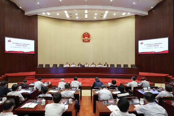 樊金龍為省人大機關干部講學習教育專題黨課